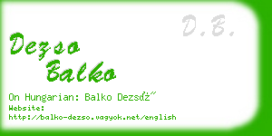 dezso balko business card